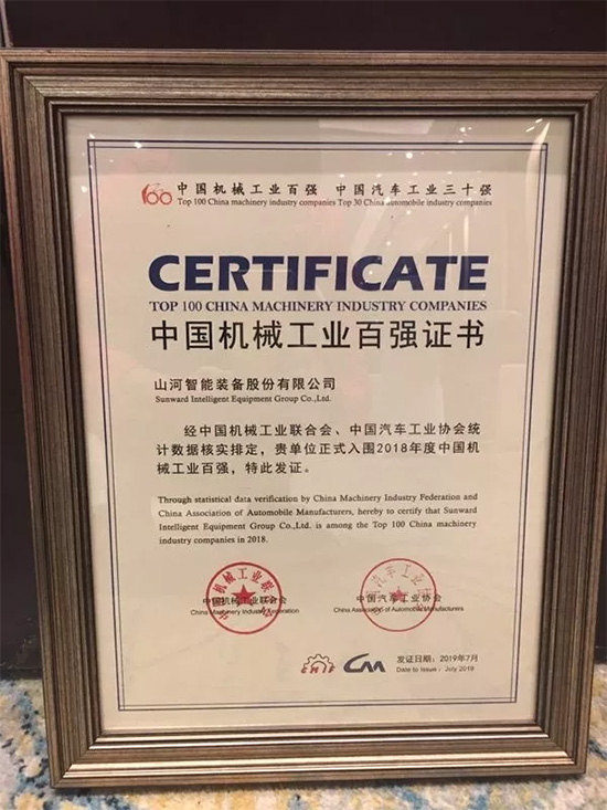 2018年中國機械工業(yè)百強發(fā)布，山河智能排名兩年躍升40位