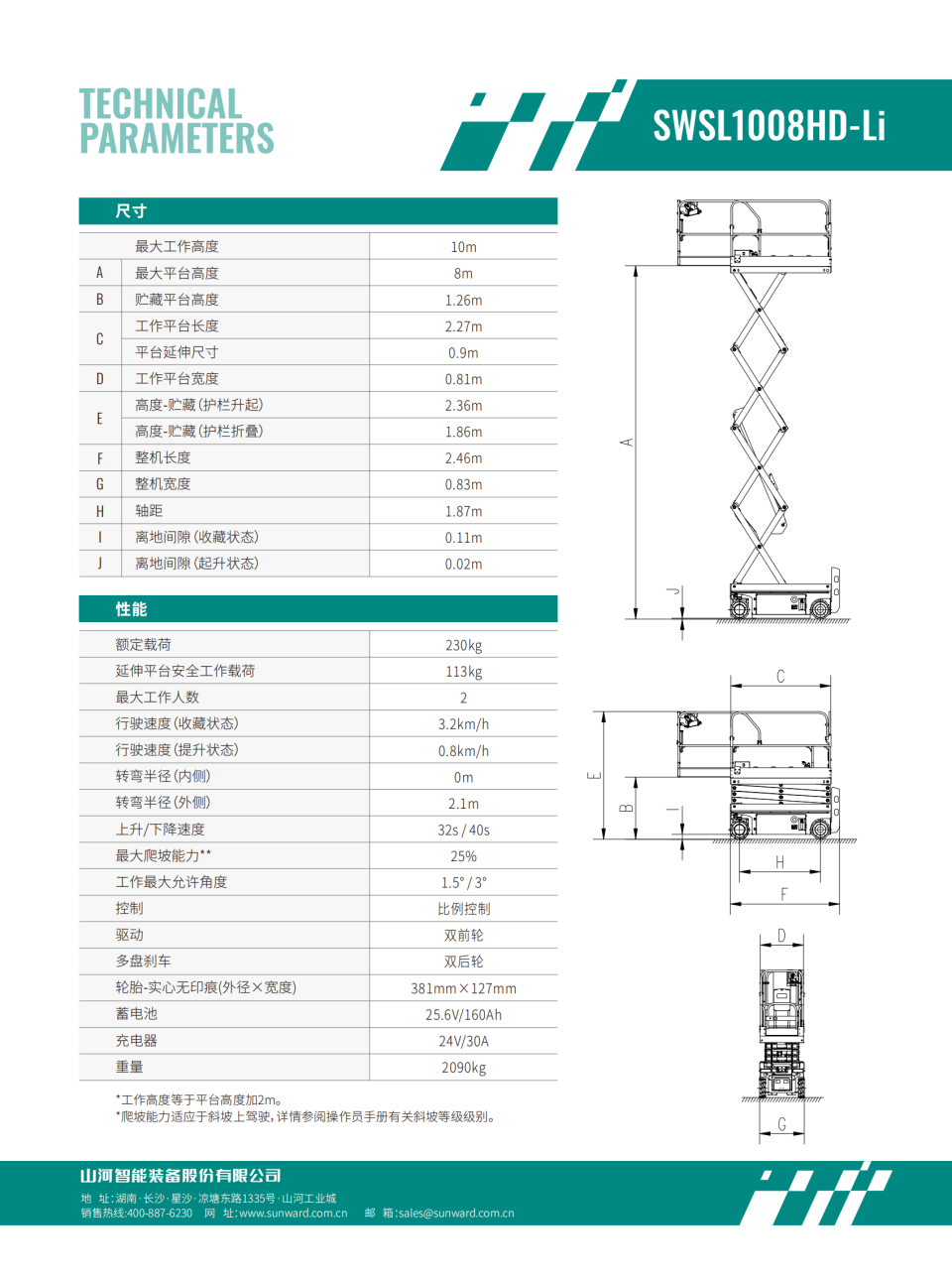 SWSL1008HD-Li 電動剪叉式高空作業(yè)平臺